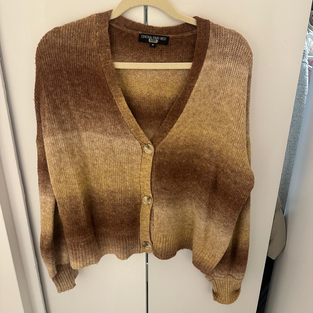 Central Park West Tan and Brown Women's Cardigan